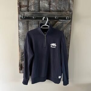 Men's Roots Half Zipper Sweatshirt Material Pullover